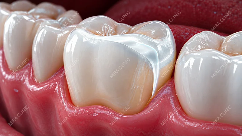 Enamel is the hard outer layer of the tooth